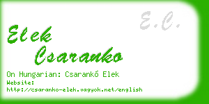 elek csaranko business card