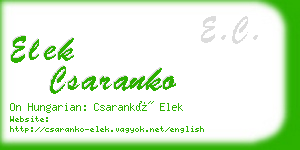 elek csaranko business card